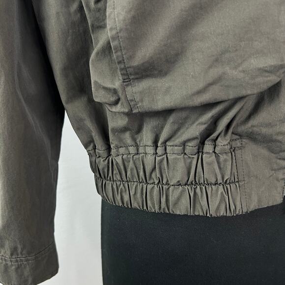 Urban Research Doors Dark Green Bomber Jacket Full Zip Cropped Pockets Size 1 S - Picture 9 of 15